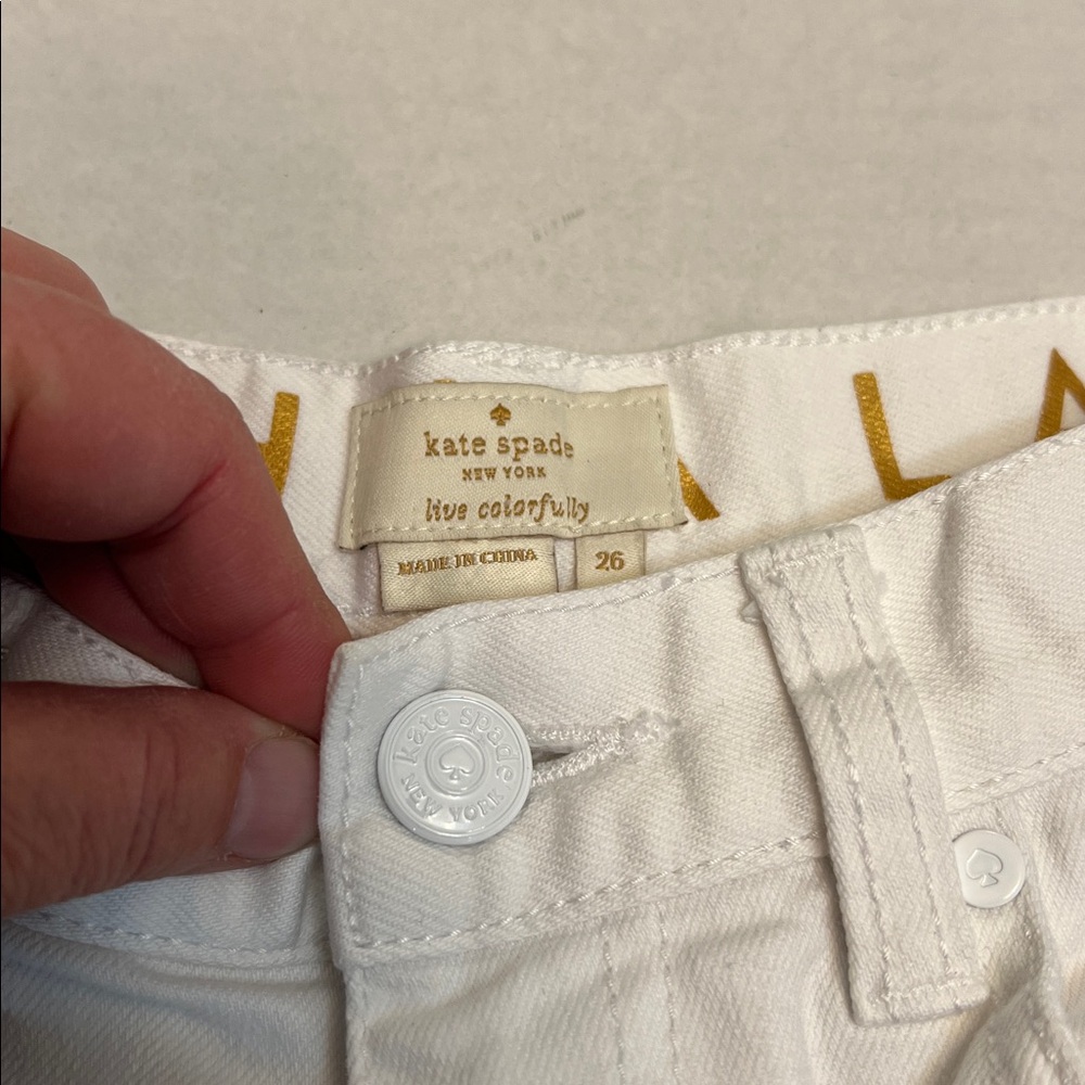 KATE SPADE PREPPY BROOME STREET CUTWORK DENIM ANKLE JEANS 26 - Picture 8 of 16